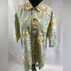 Rainforest Cafe Hawaiian Shirt Men's  Casual Button Up Tropical Vintage Beach LG